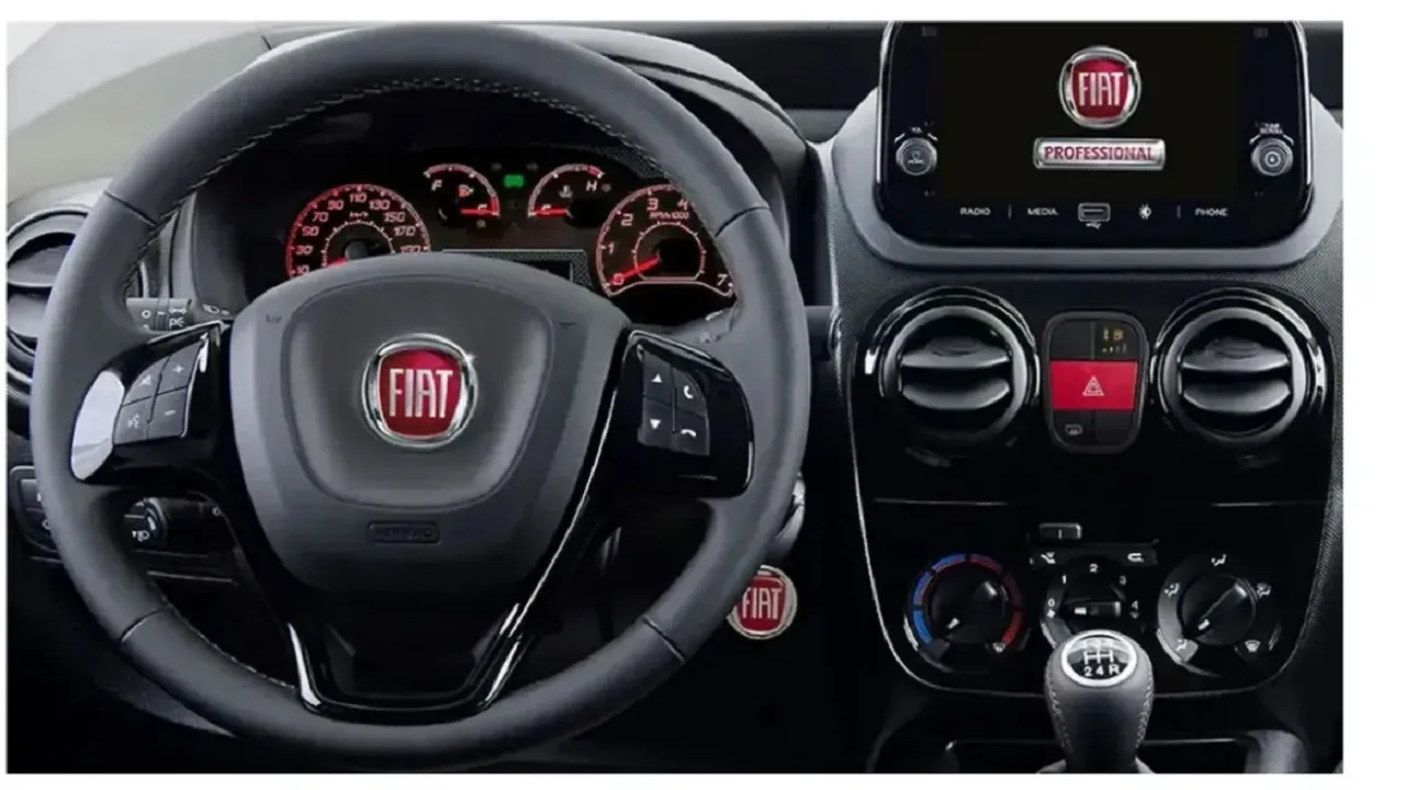 Imagem do interior de um carro da Fiat 