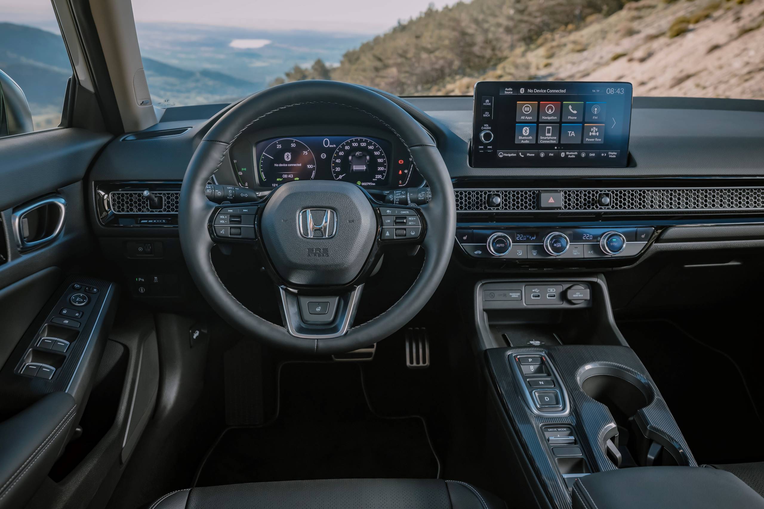 volante e painel do Honda Civic Híbrido 2024