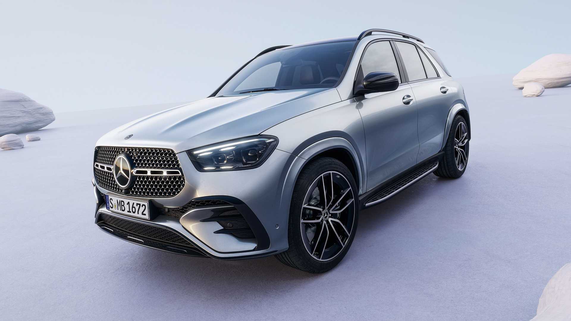 Design do novo Mercedes GLE 2024 SUV cor prata