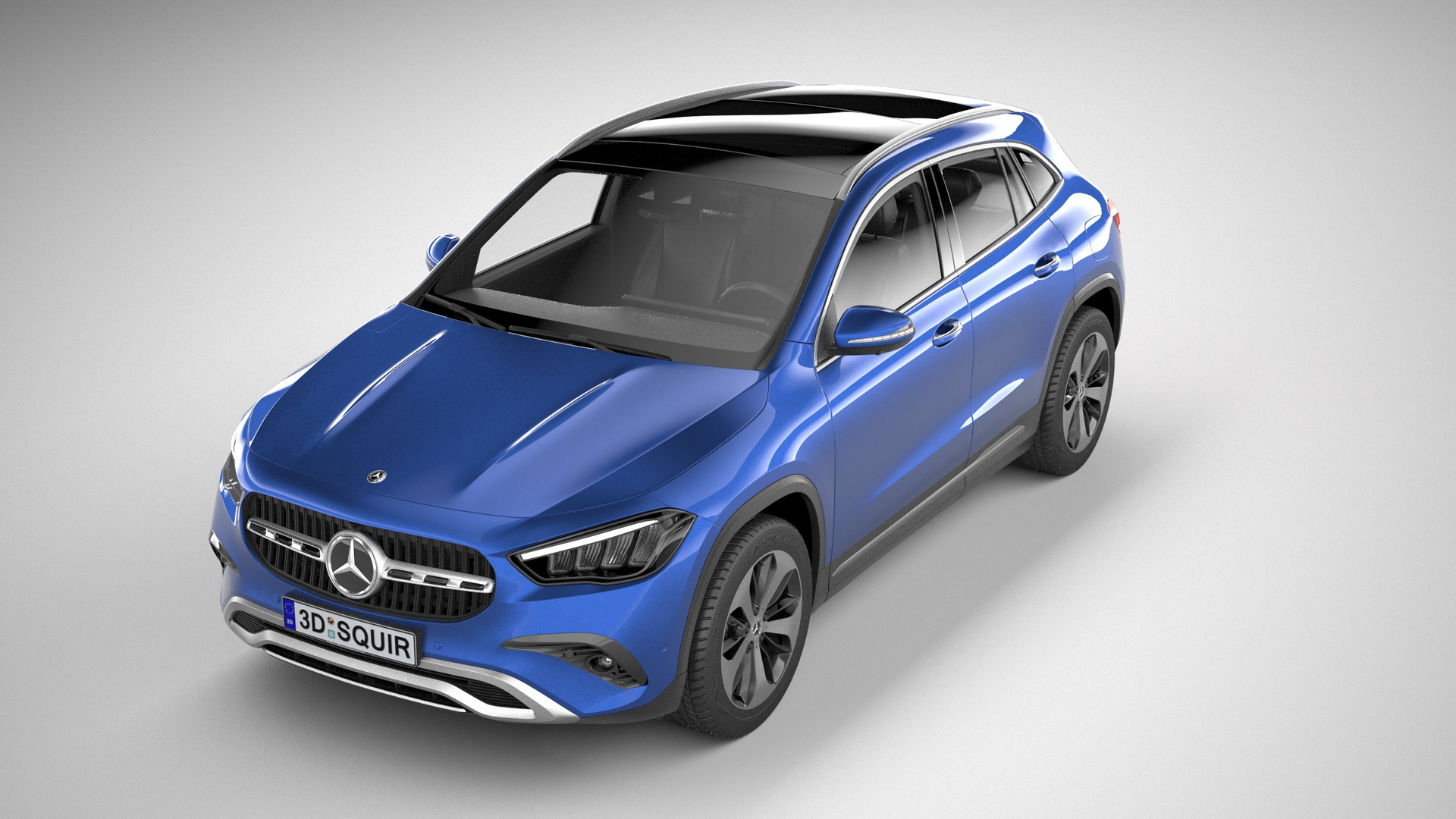 Mercedes GLA 2024 azul vista de cima